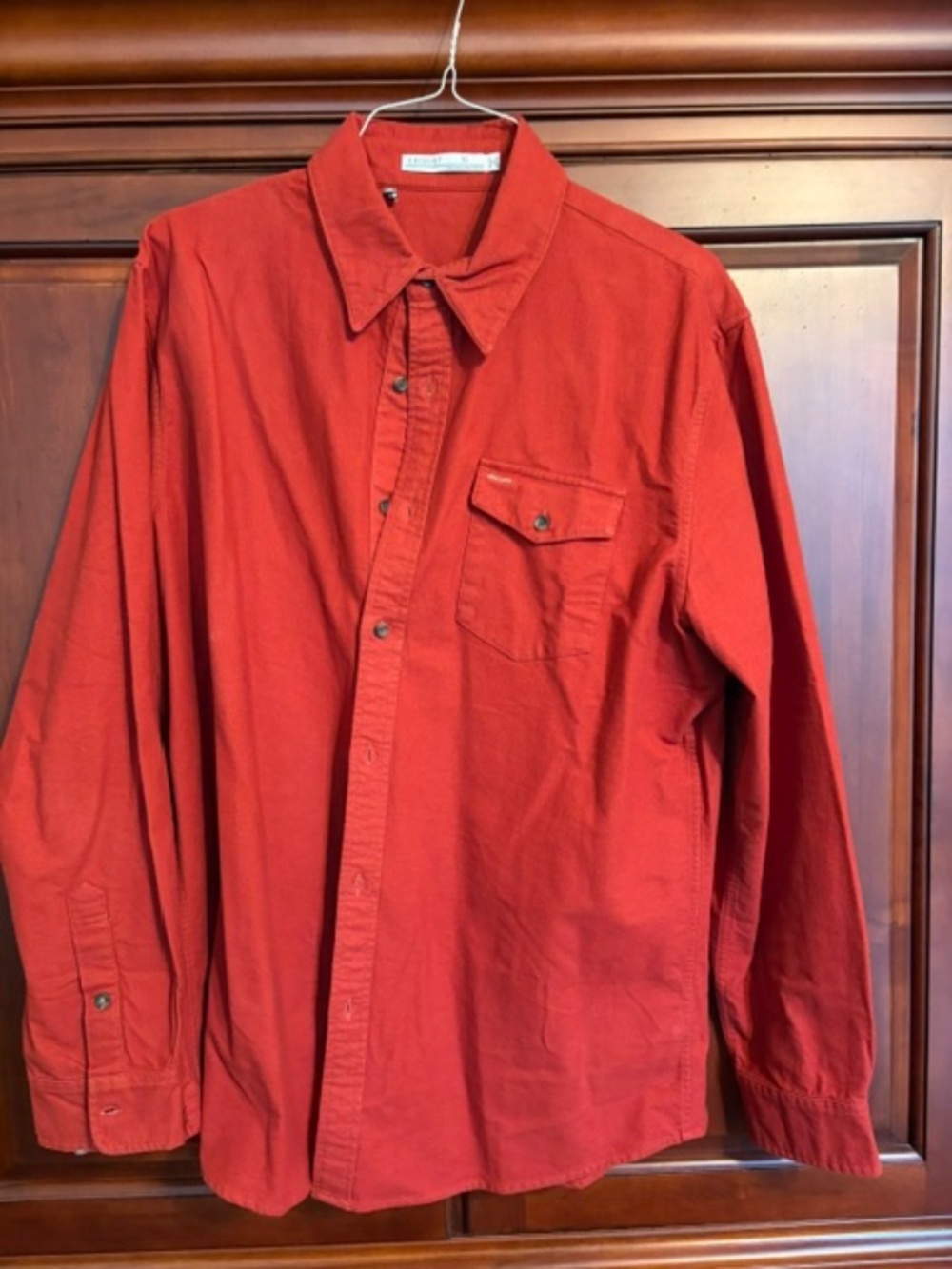 Criquet Mens Red Flannel Weight Shirt XL